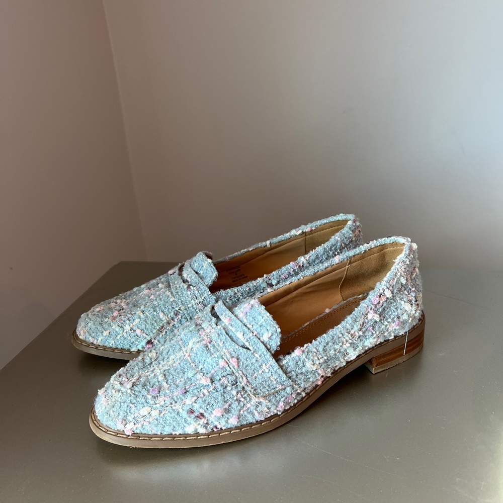 Tweed women’s loafers blue size 8W